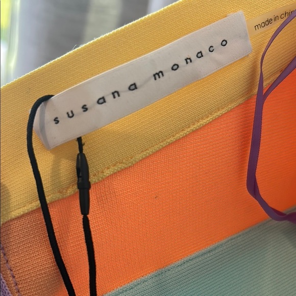 Susana Monaco Strapless Yellow Orange Bodycon Dress size S - Picture 6 of 11